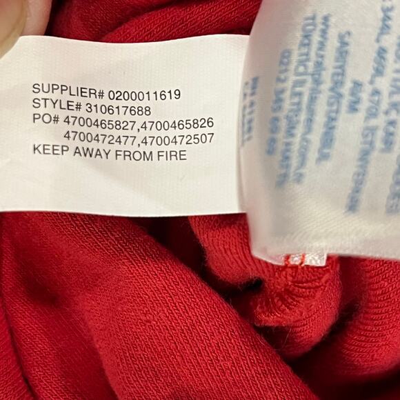 Vintage Ralph Lauren Footie Pajamas Red Velour Collar Size 9 months RL Christmas - Picture 10 of 16